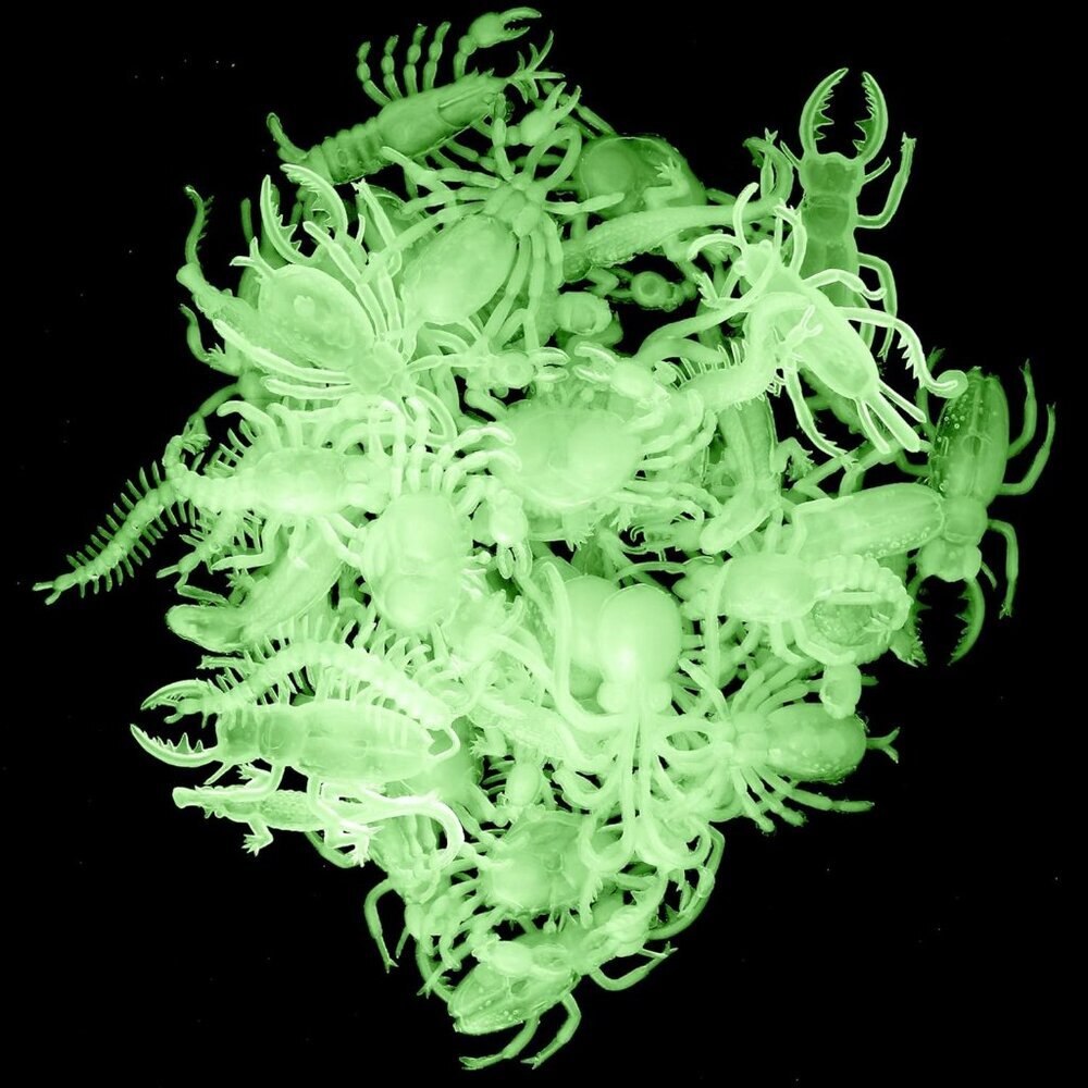 Glow in the Dark Insects - 144 Pieces - Party Favor and Prank Toys - Assorted Re